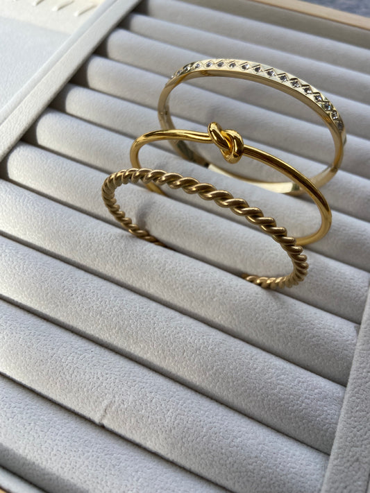 Anti tarnish Bangles stack set (3 pcs)combo