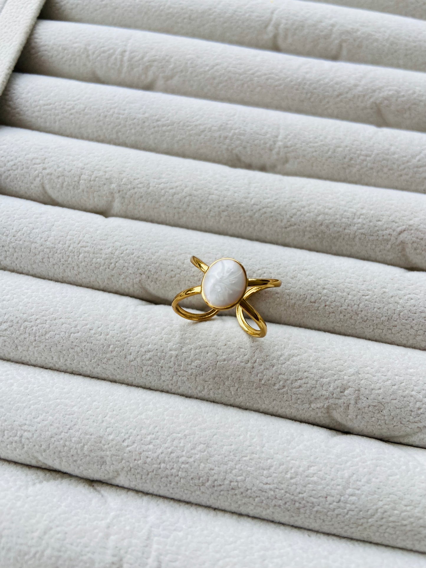 Anti tarnish marble ring