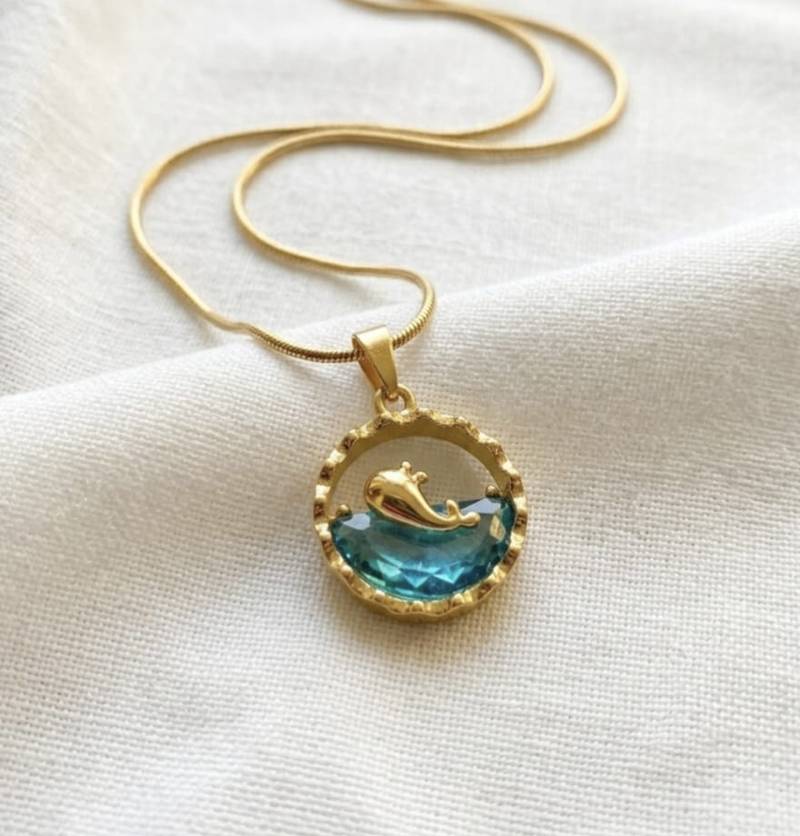 Anti tarnish dolphin necklace