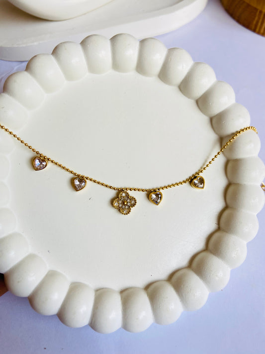Anti tarnish New stone charm bracelet