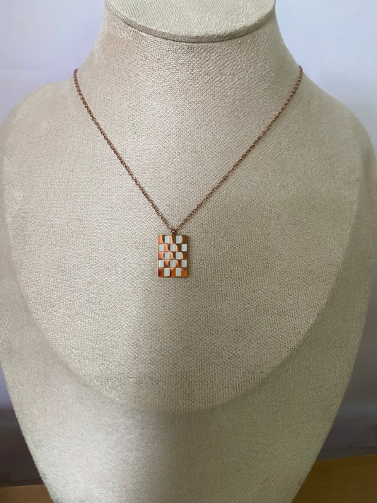 Anti tarnish chess necklace