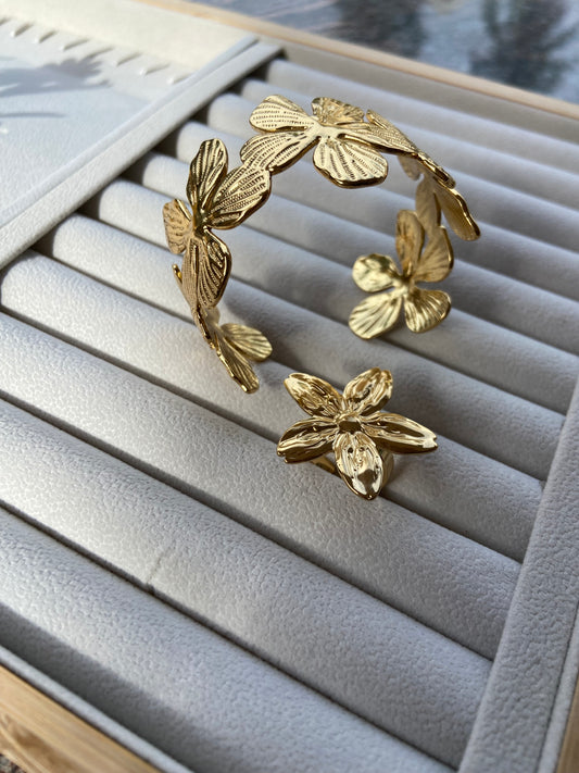 Anti tarnish New zivona combo set (bangle ring)