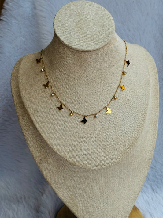 New anti tarnish butterfly charm necklace