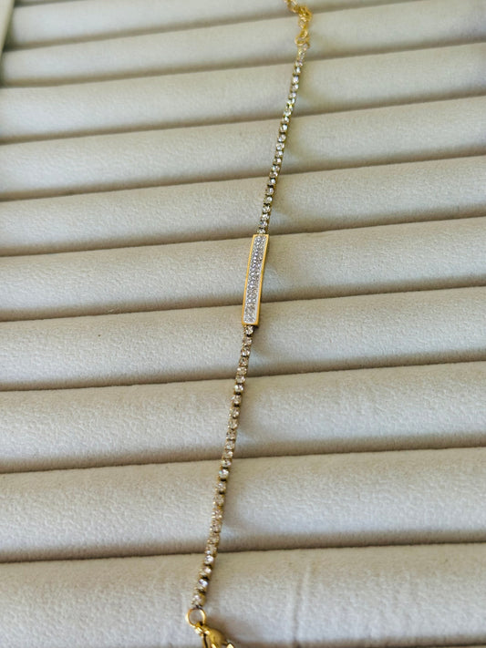 New anti tarnish white stone bracelet