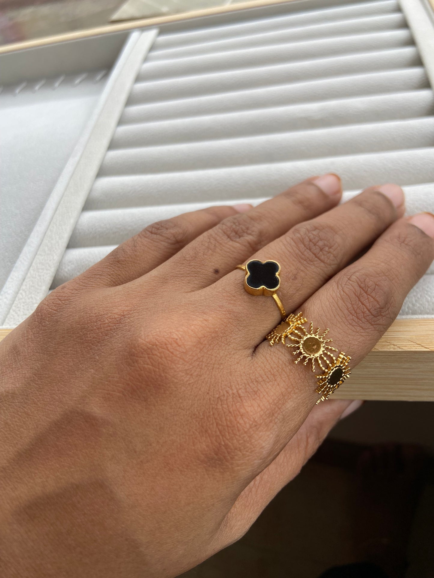 Anti tarnish sunny ring