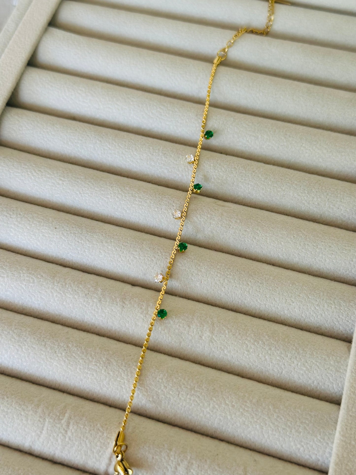 New anti tarnish double stone bracelet