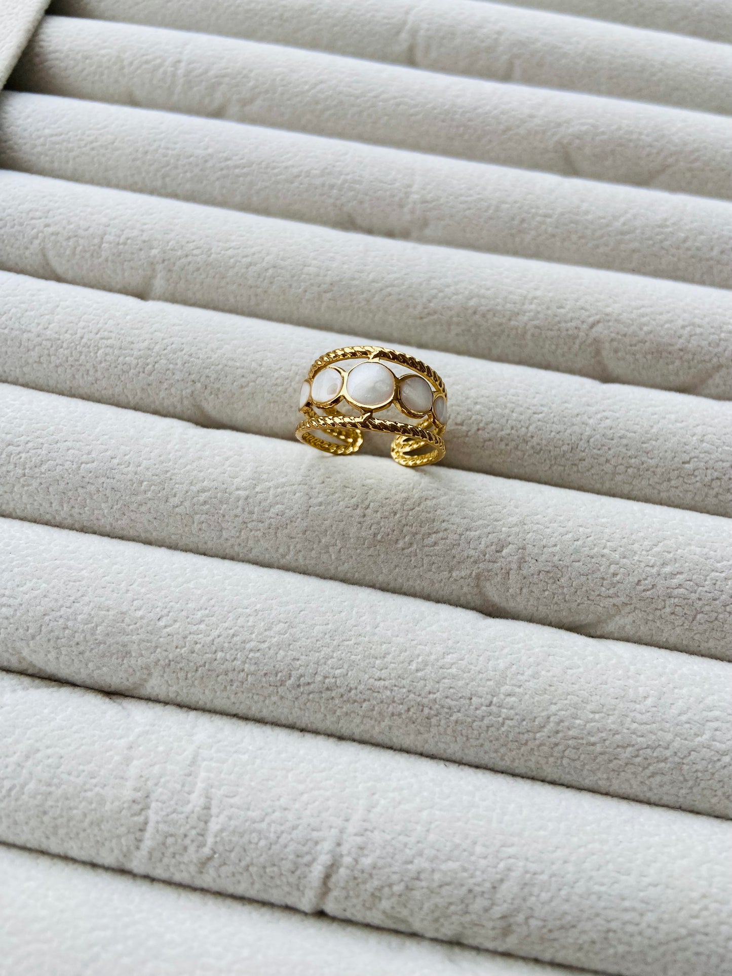 Anti tarnish marble ring