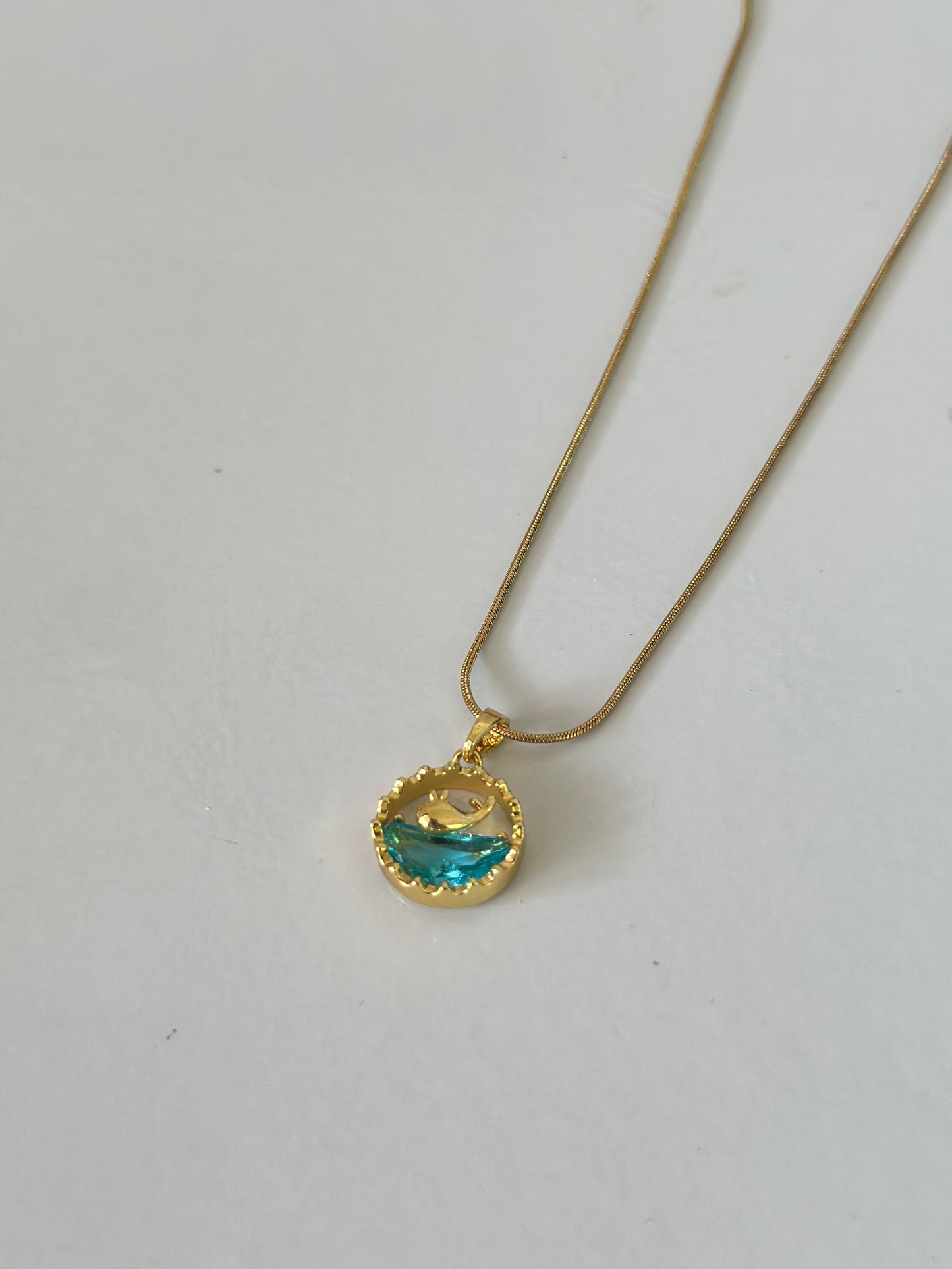 Anti tarnish dolphin necklace