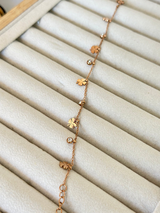 Anti tarnish charm bracelet rosegold