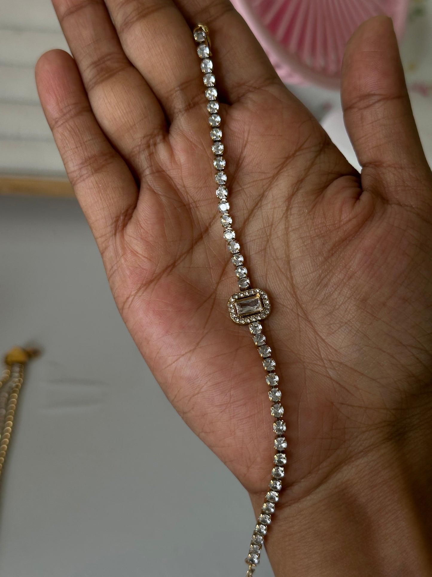 Anti tarnish stone bracelet