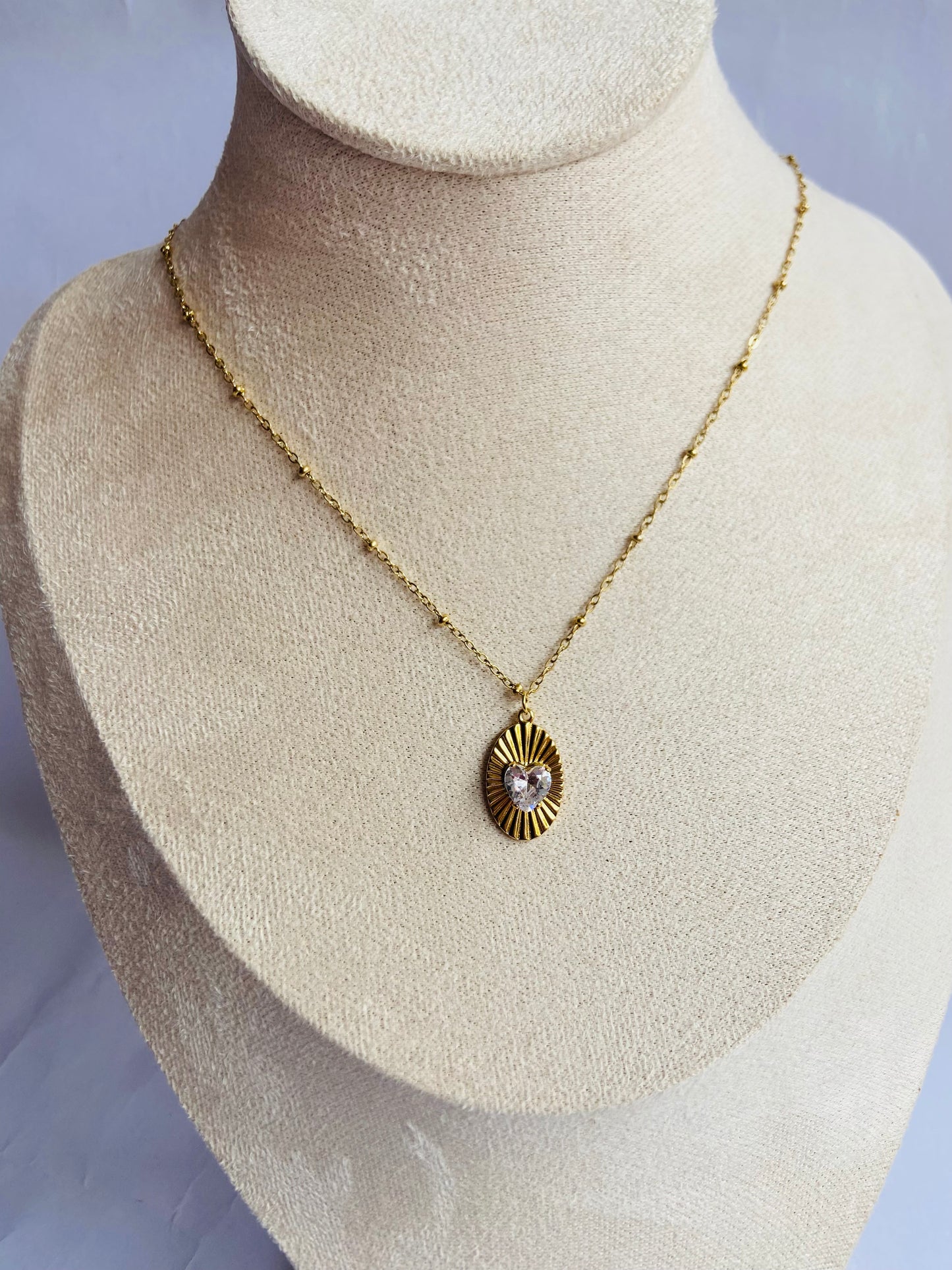 Anti tarnish New glory white stone necklace