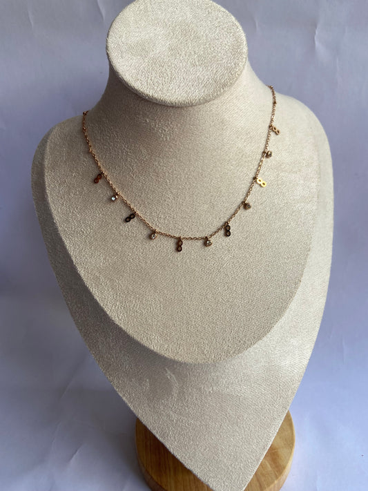 Anti tarnish rosegold infinity charm necklace