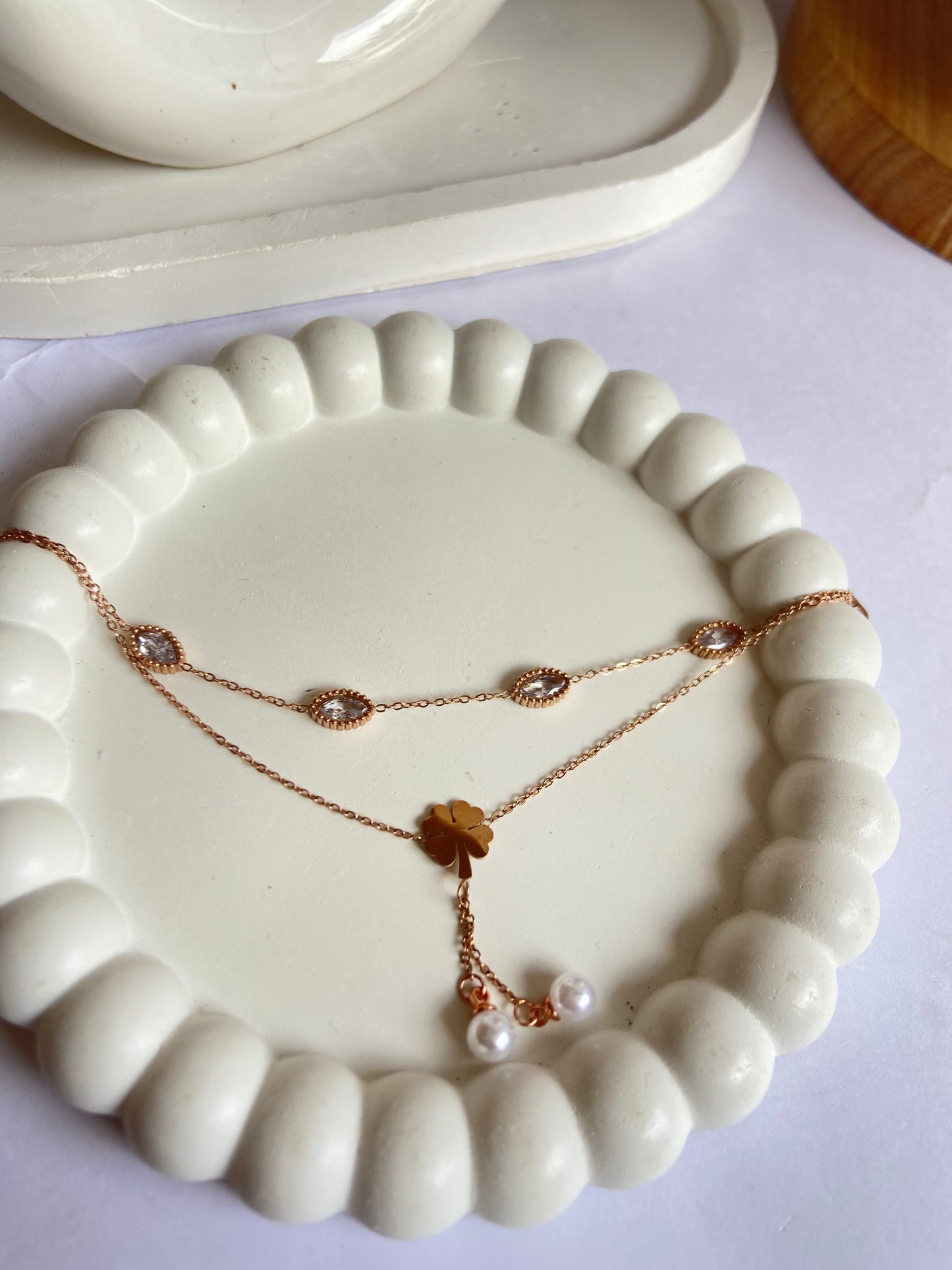 Anti tarnish New double layer pearl bracelet