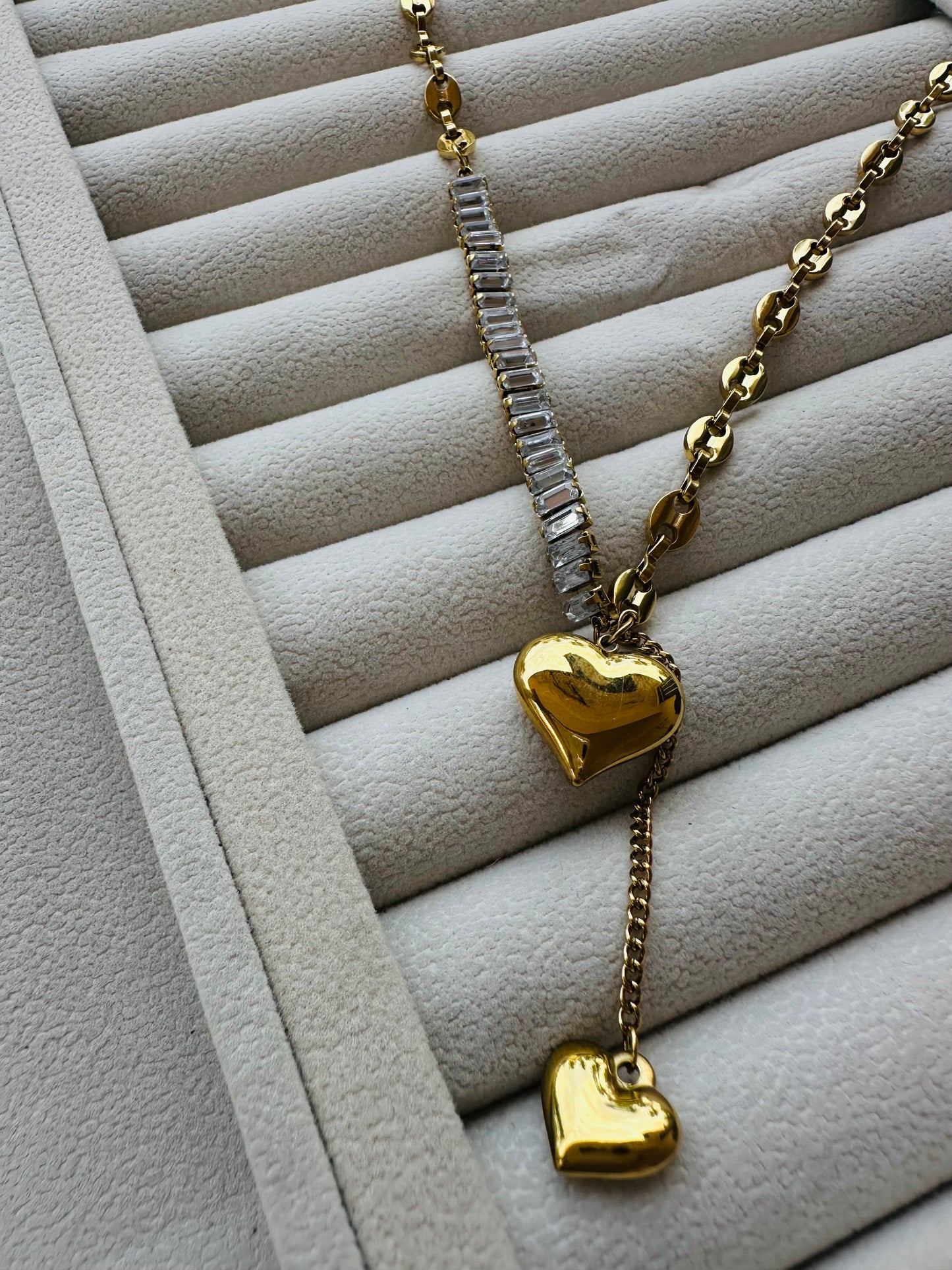 New Anti tarnish tennis stone with chain necklace