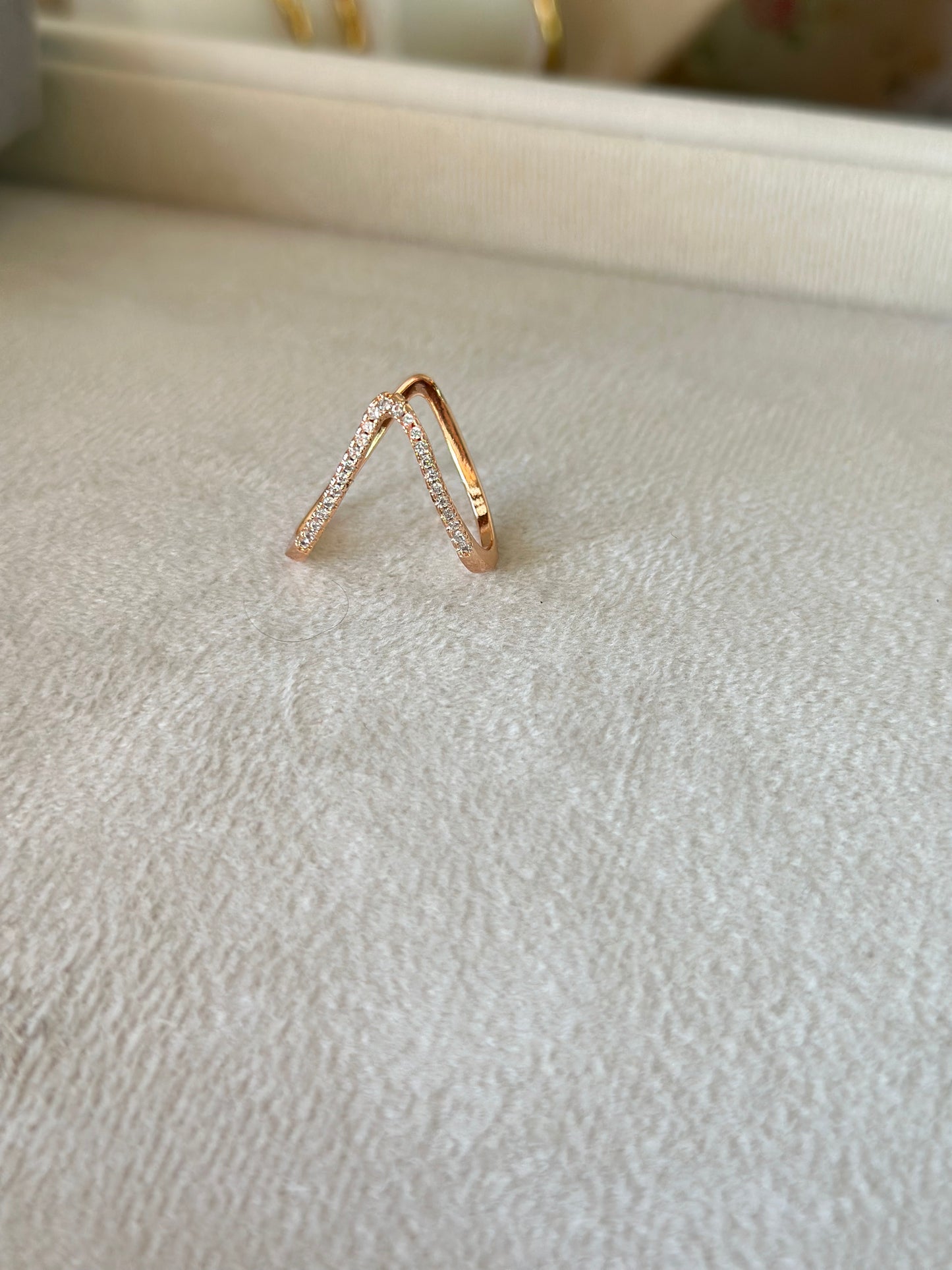 Anti tarnish v ring rosegold