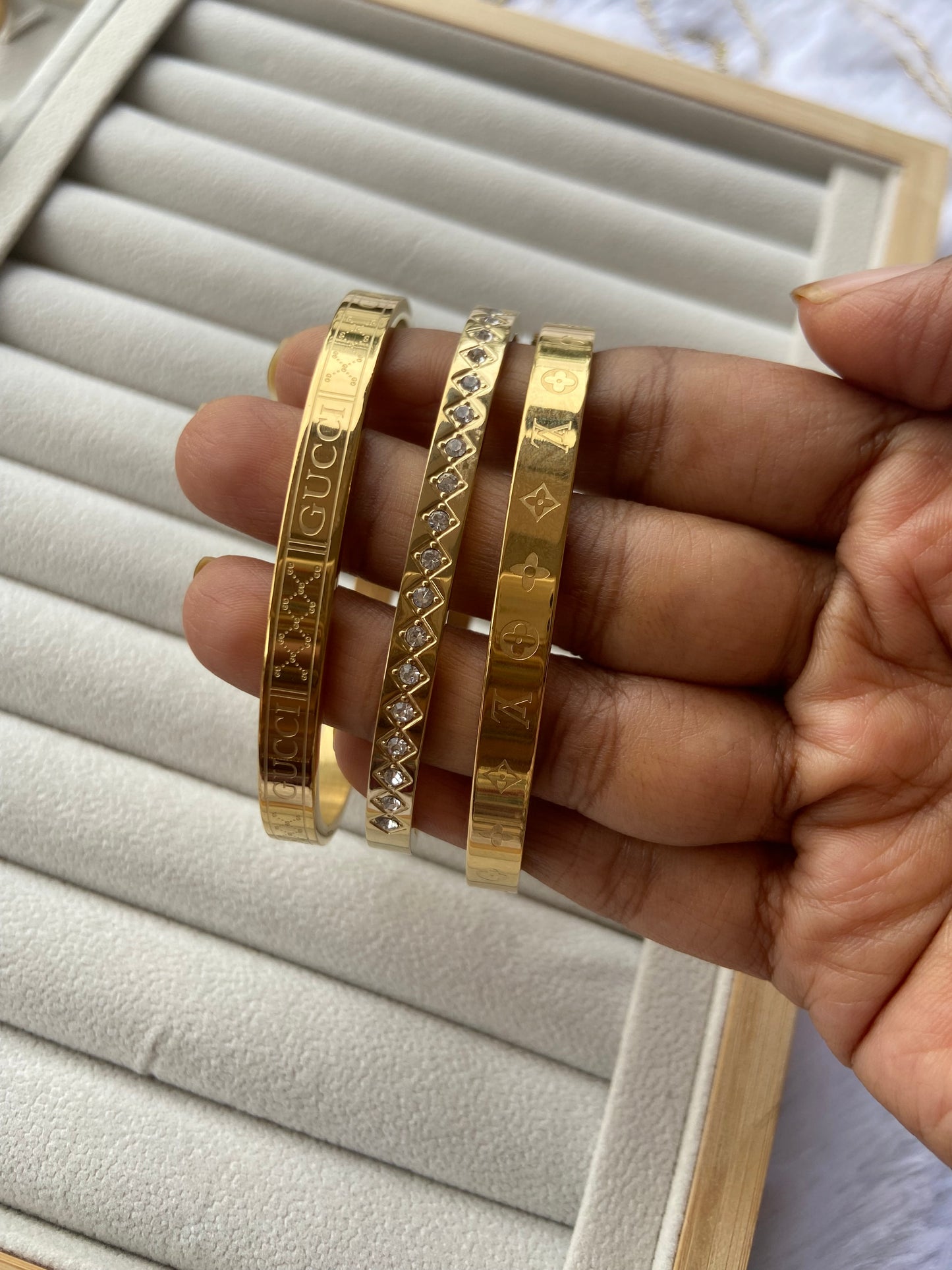 Anti tarnish gucci stack bangle combo