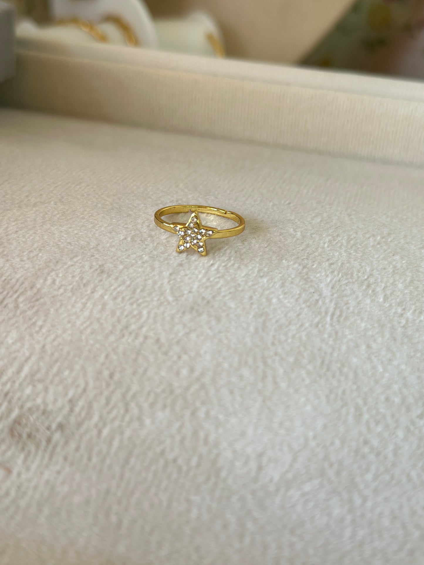 New Anti tarnish star ring adjustable