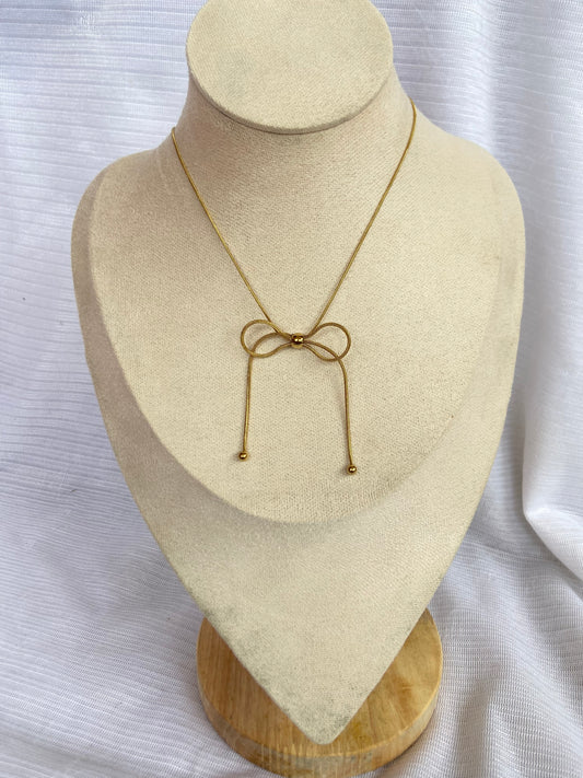 Anti tarnish cute bow chain
