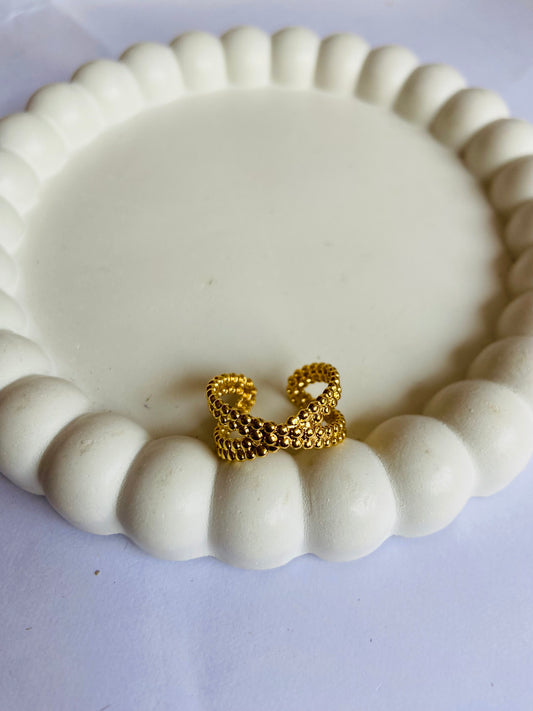 Anti tarnish New cross ring (adjustable)