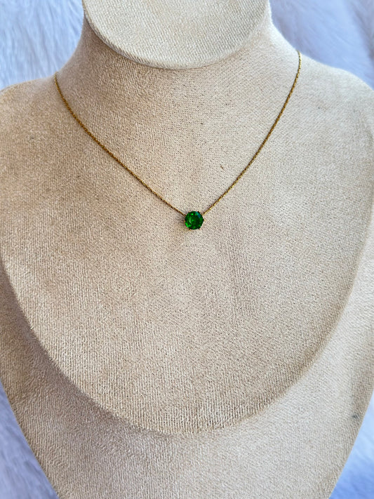 New anti tarnish premium green stone necklace
