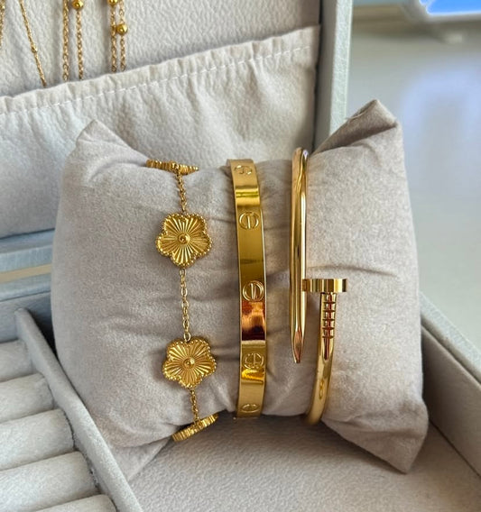 Anti tarnish Bangle bracelet stack (3pcs) combo