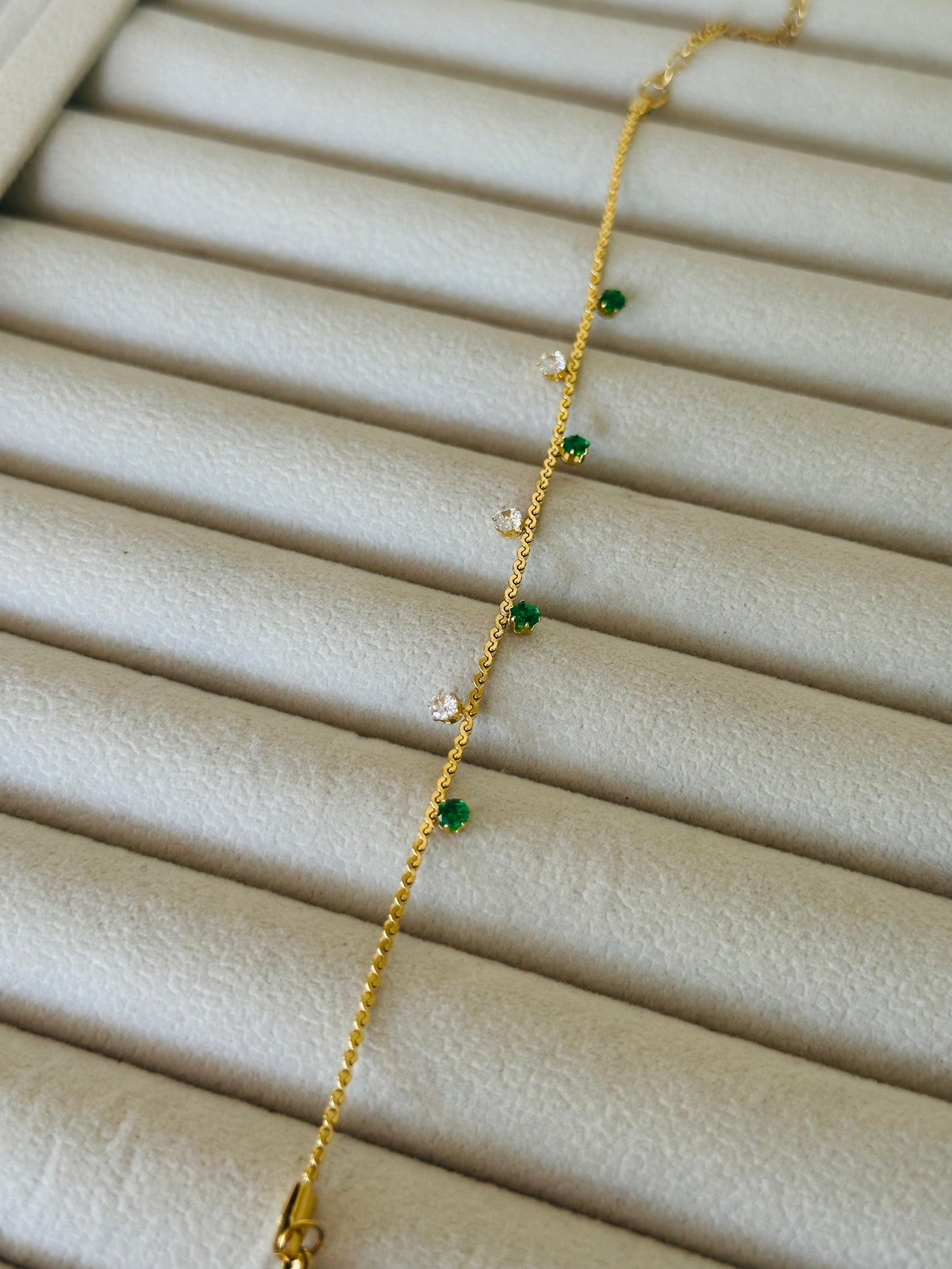 New anti tarnish double stone bracelet