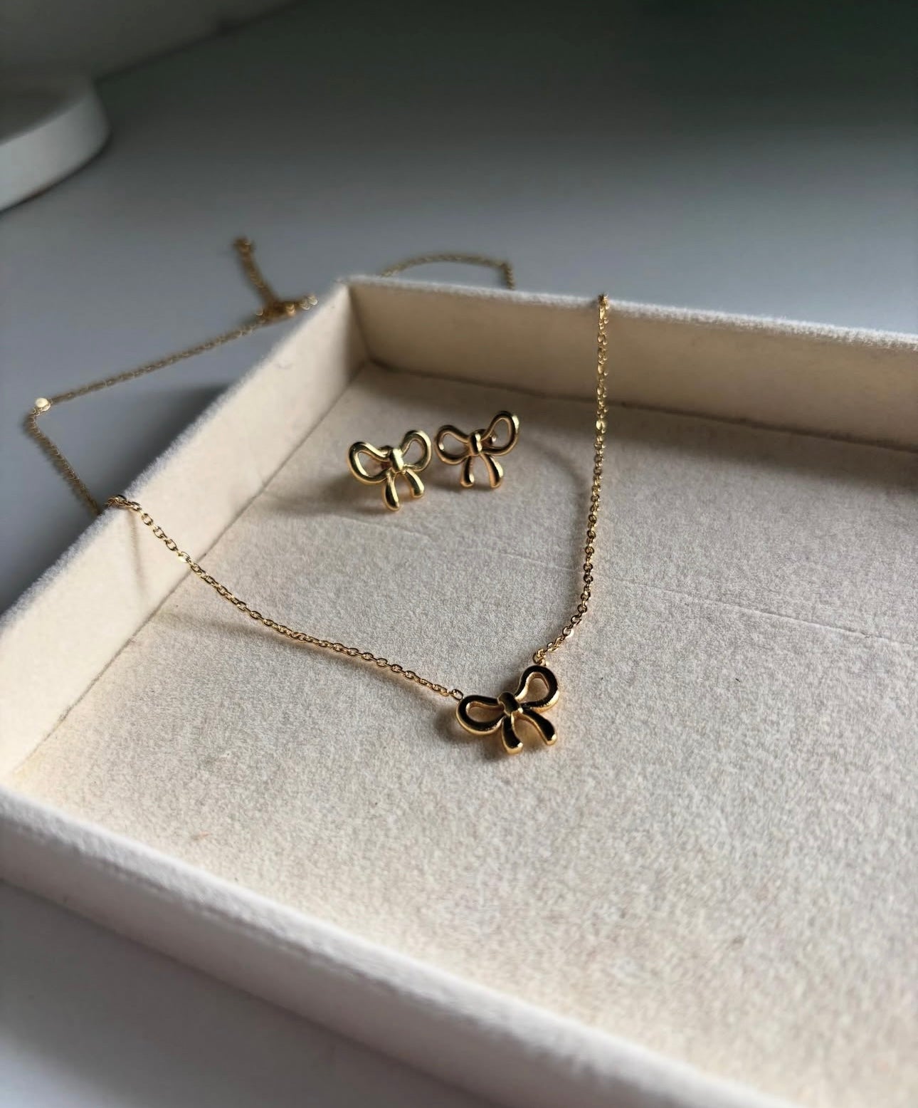 Anti tarnish cute bow set